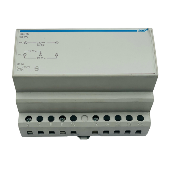 Hager ST315 Sicherheitstrafo – 5,25 A, Neu, Für Sichere Kleinspannung In Der Elektroinstallation