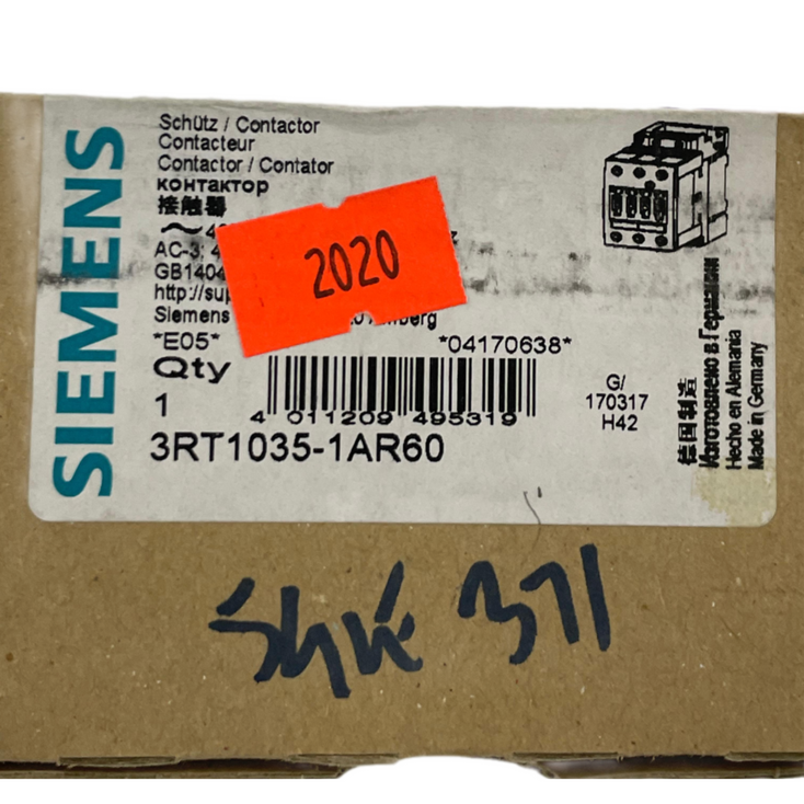 SIEMENS 3RT1035-1AR60 POWER CONTACTOR SIRIUS