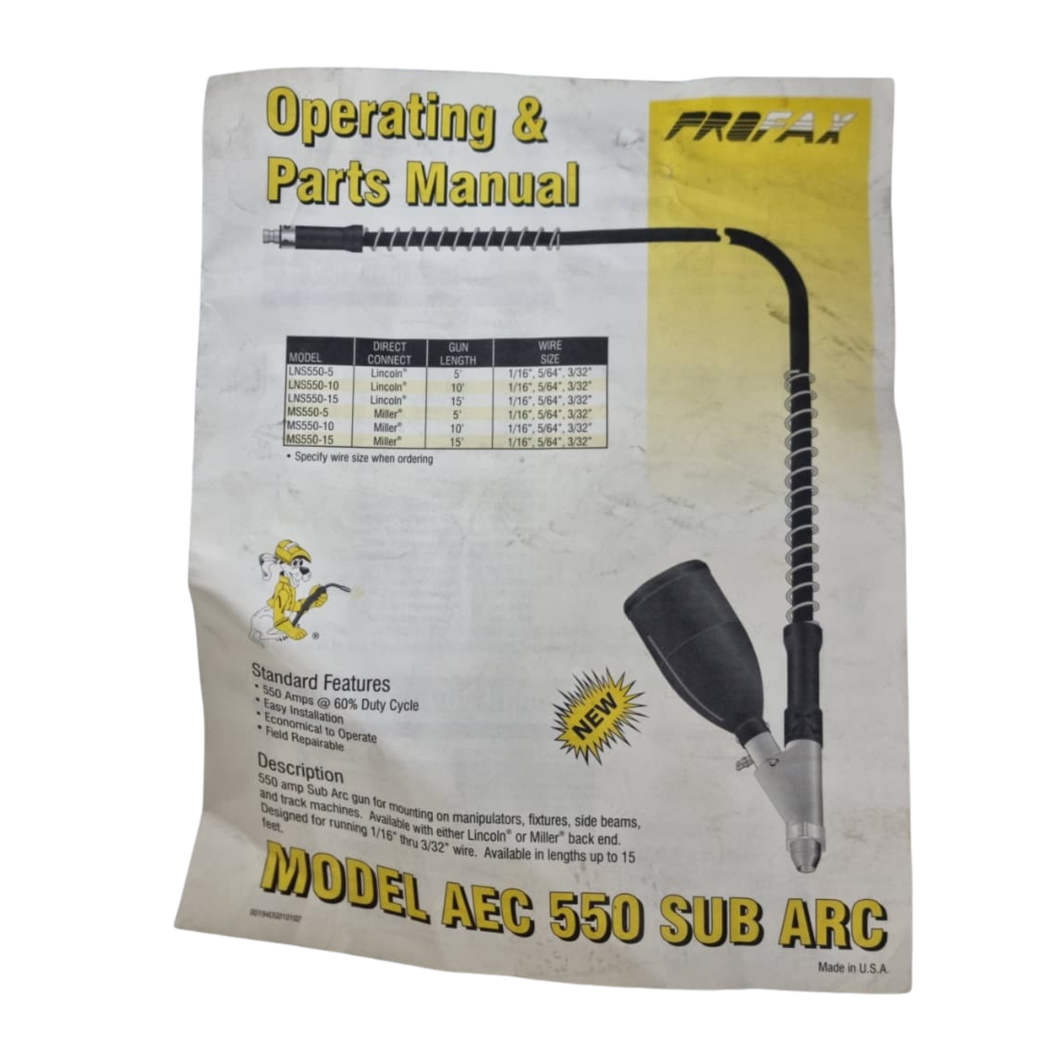 PROFAX MS550-15 Sub Arc Welding Gun – We Sell Stocks
