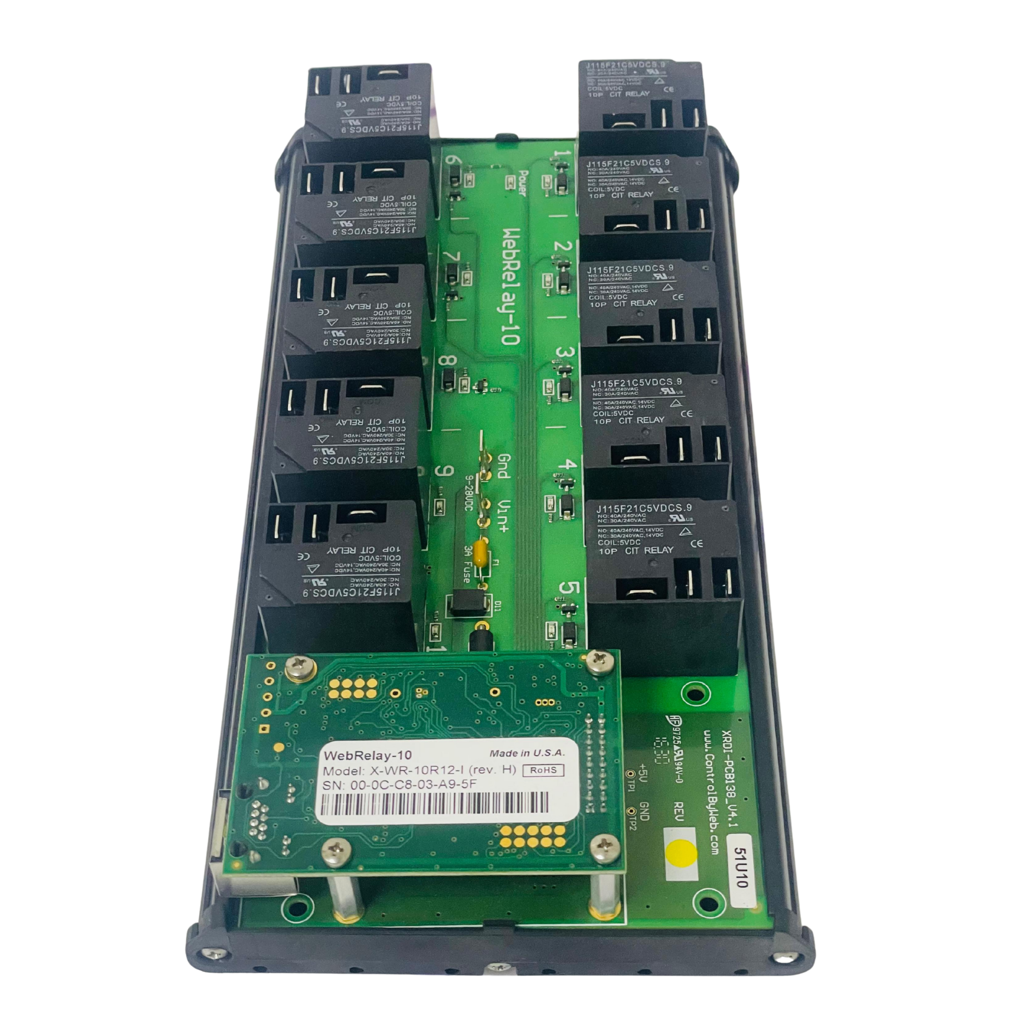 CONTROLBYWEB WEBRELAY-10 Relay Board XRDI-PCB138 , X-WR-10R12-IEB – We ...