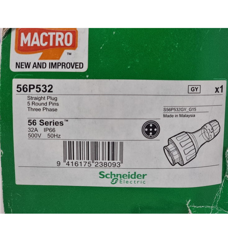 SCHNEIDER ELECTRIC 56P532 Straight Plug
