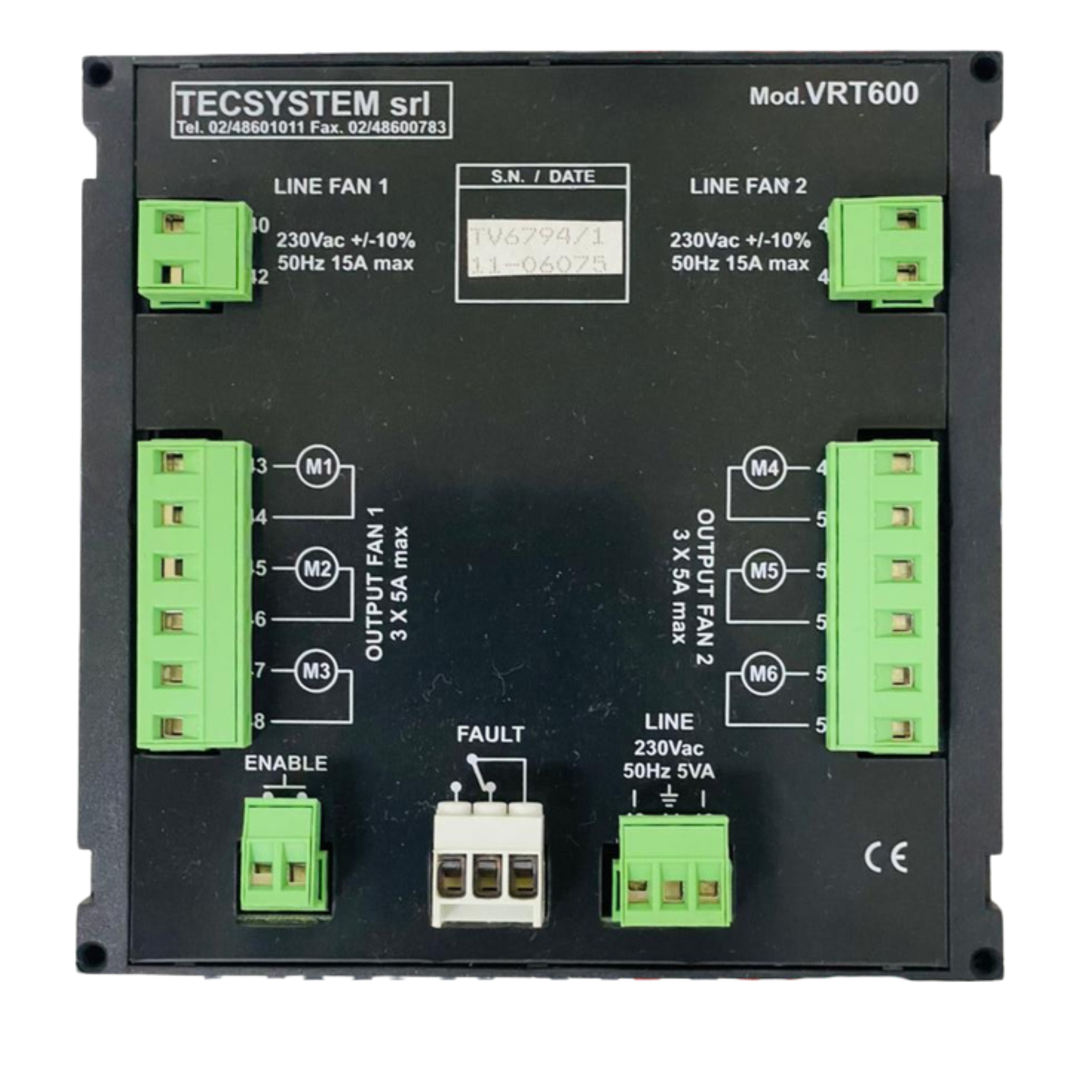 Rototry Fan Control Module Transformer TECSYSTEM VRT-600 Transformer Protection Relay & Fan Controller – We ...