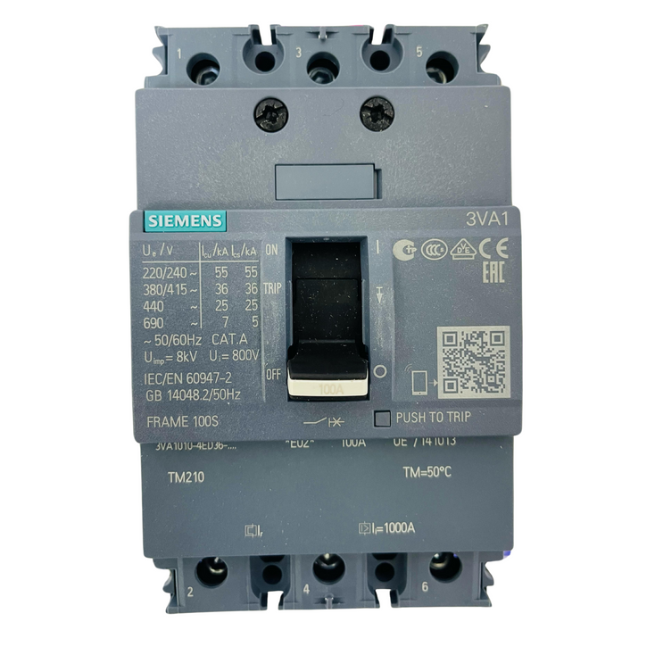 SIEMENS 3VA1010-4ED36-0AA0 Circuit Breaker 100A