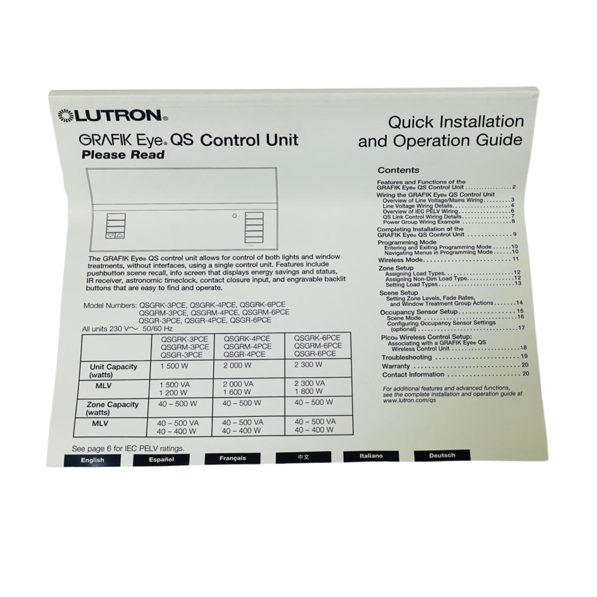 LUTRON QSGRK-4PCE-WH Wireless Control Unit – We Sell Stocks