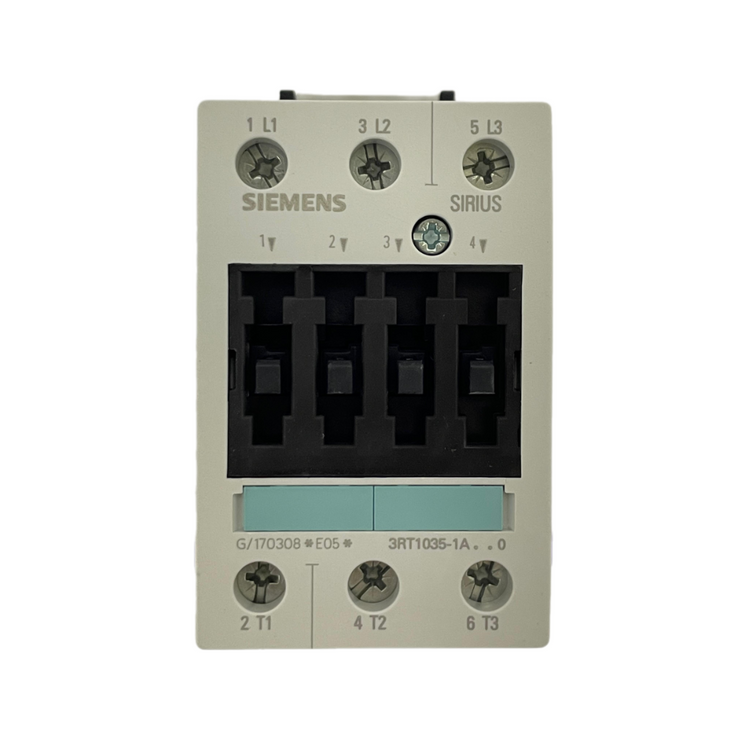 SIEMENS 3RT1035-1AV60 Contactor, AC-3 40A 18.5 kW 400V 480VAC 60Hz 3-Pole
