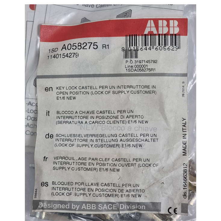 ABB 1SDA058275R1 Key Lock Castell