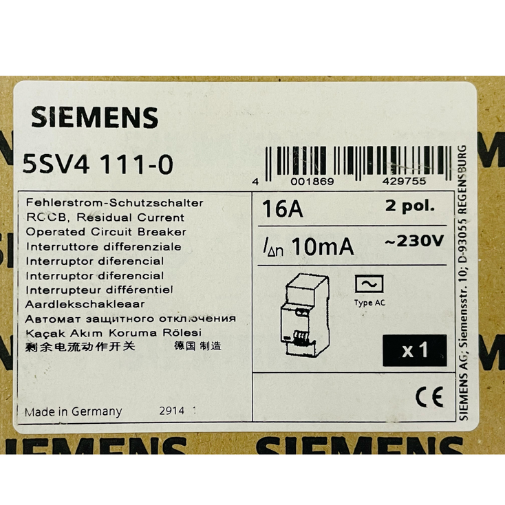 SIEMENS 5SV4111-0 Circuit Breaker 16A