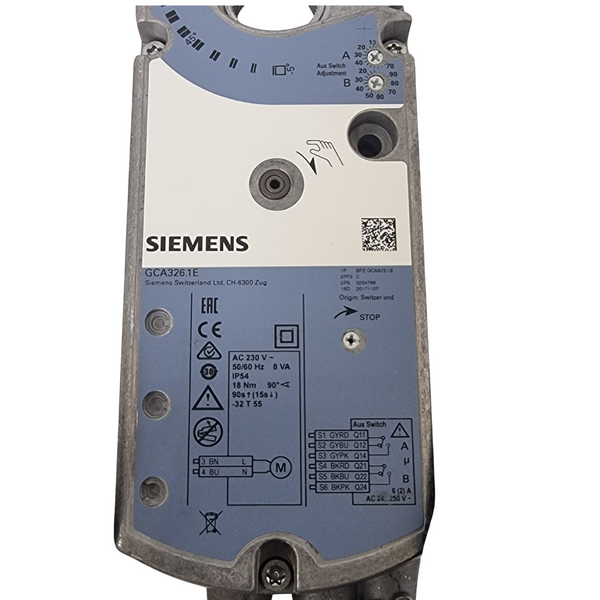 Actionneur De Volet SIEMENS GCA326.1E – Neuf, 230V, Pour Système De Ventilation Ou Chauffage
