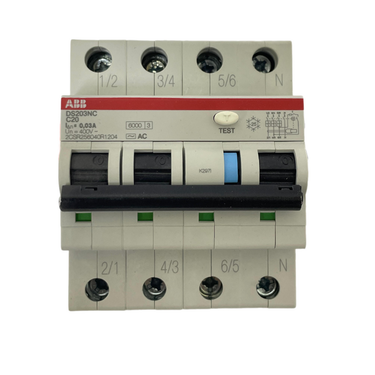 ABB DS203NC C20 AC30 Circuit Breaker with Overcurrent Protection 2CSR256040R1204