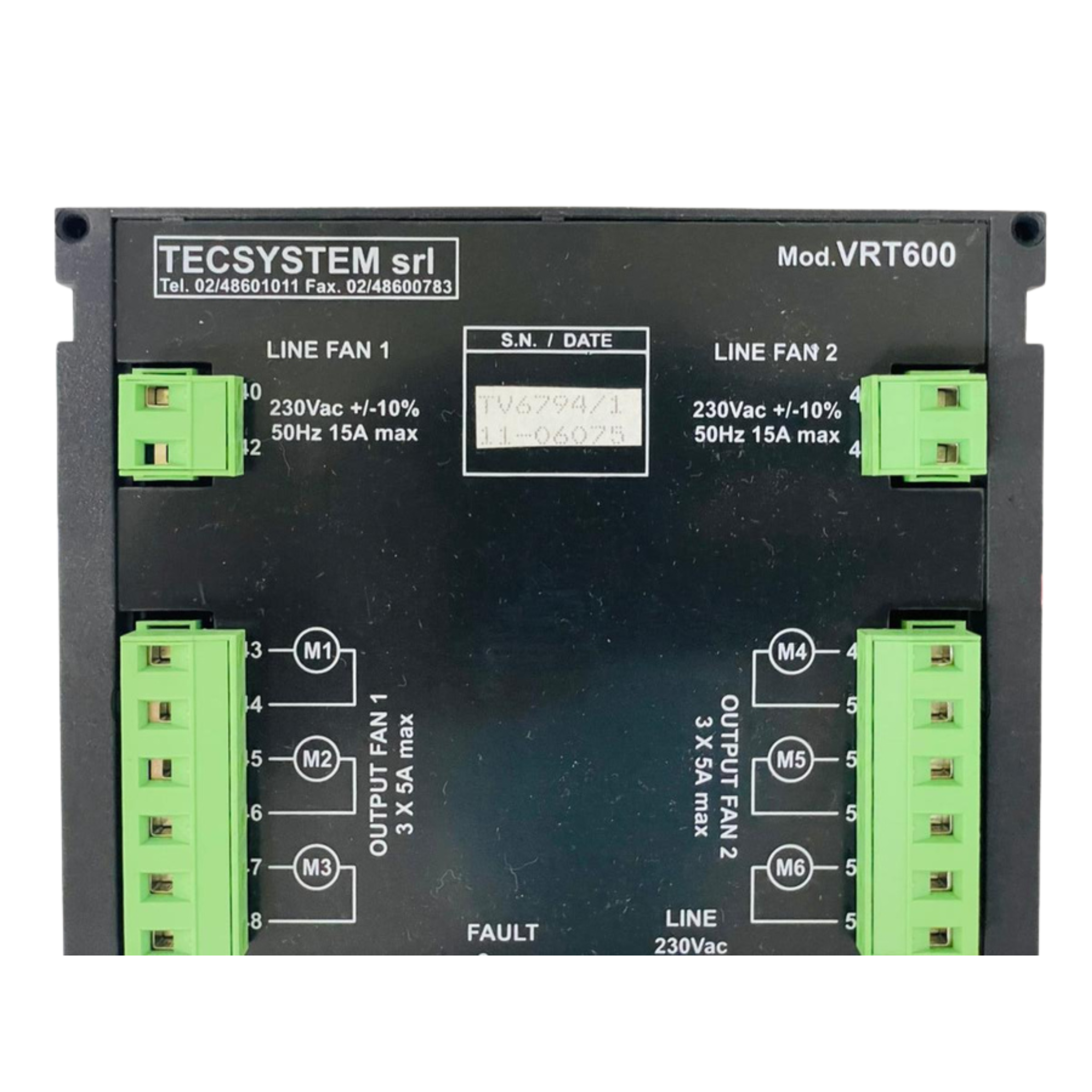 Rototry Fan Control Module Transformer TECSYSTEM VRT-600 Transformer Protection Relay & Fan Controller – We ...