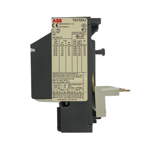 ABB TA75DU-52 1SAZ321201R1004 Thermal Overload Relay – We Sell Stocks