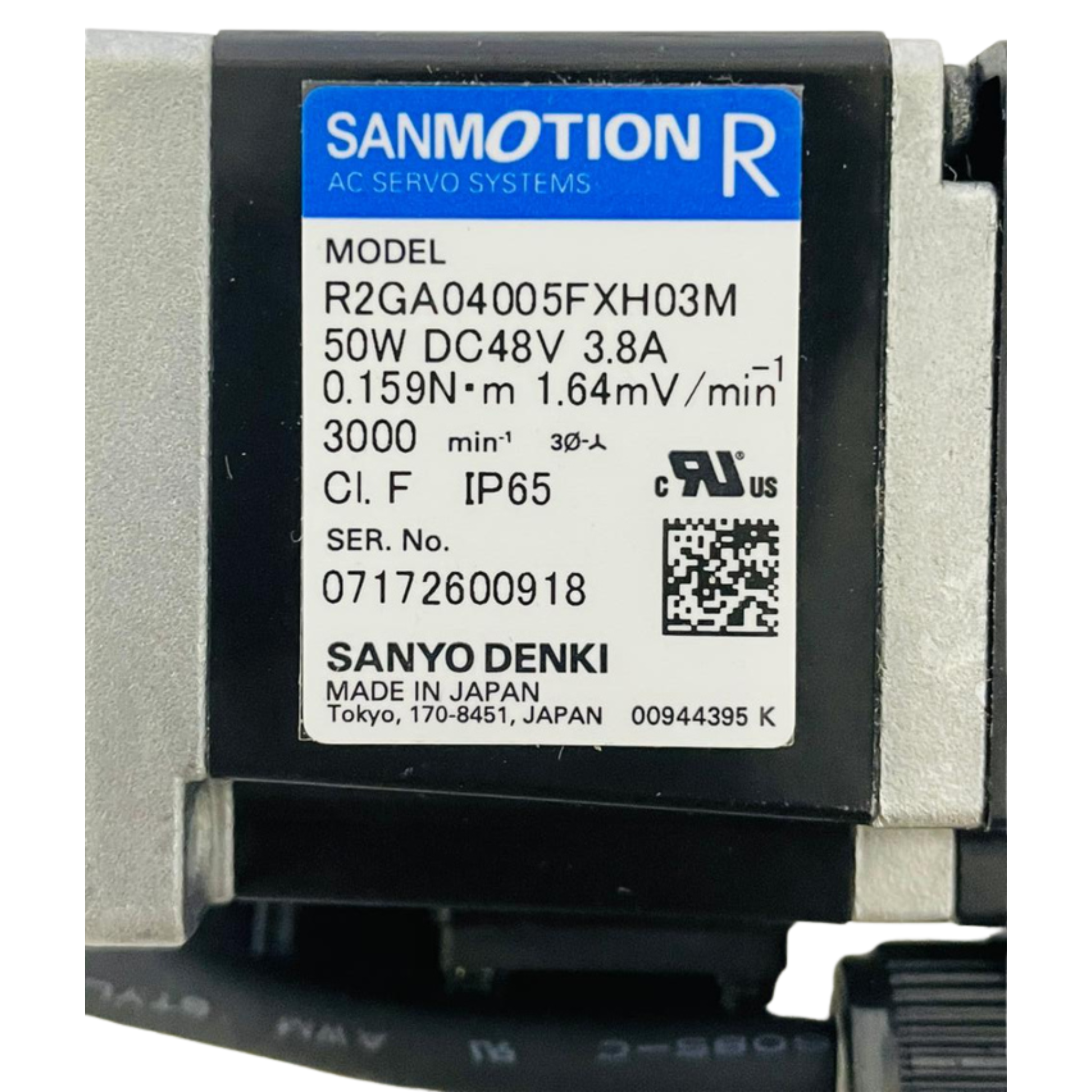 Sanmotion R Inverter SANYO DENKI SANMOTION R AC Servo Motor R2GA04005FXH03M 50W 48V – We ...