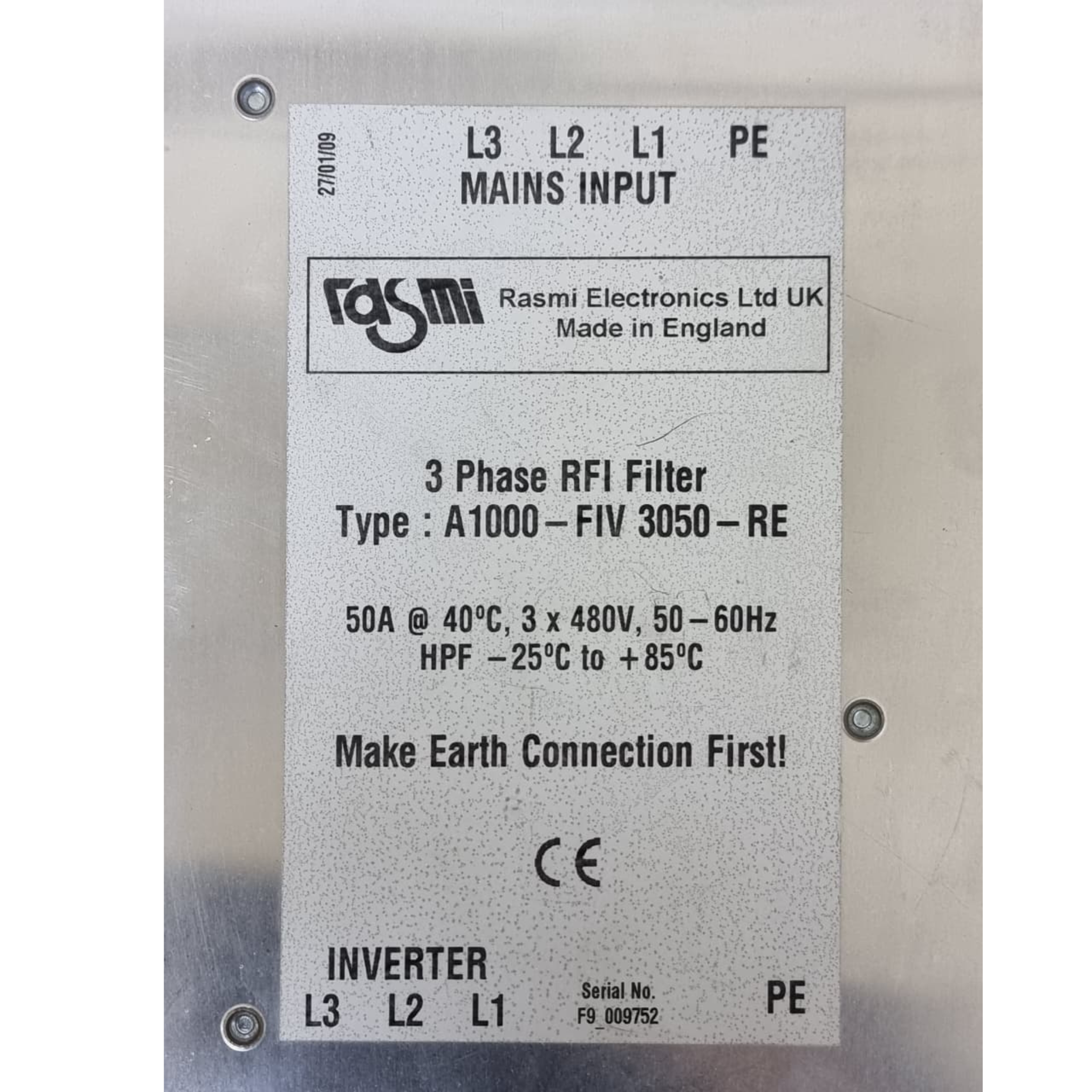 RASMI A1000-FIV3050-RE 3 Phase RFI Filter 50A – We Sell Stocks