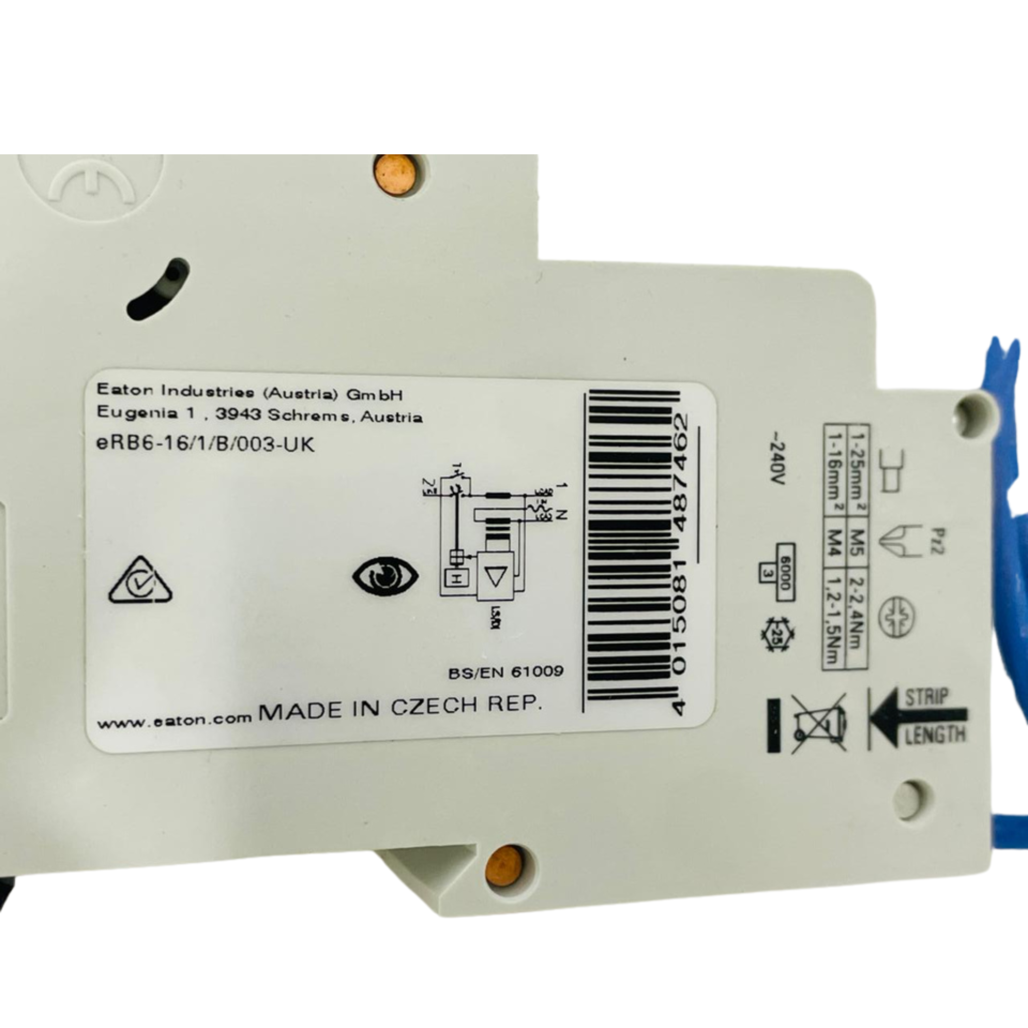 EATON EAD16BH30C RCBO eRB6-16/1/B/003-UK 16A 240V Single Pole – We Sell ...