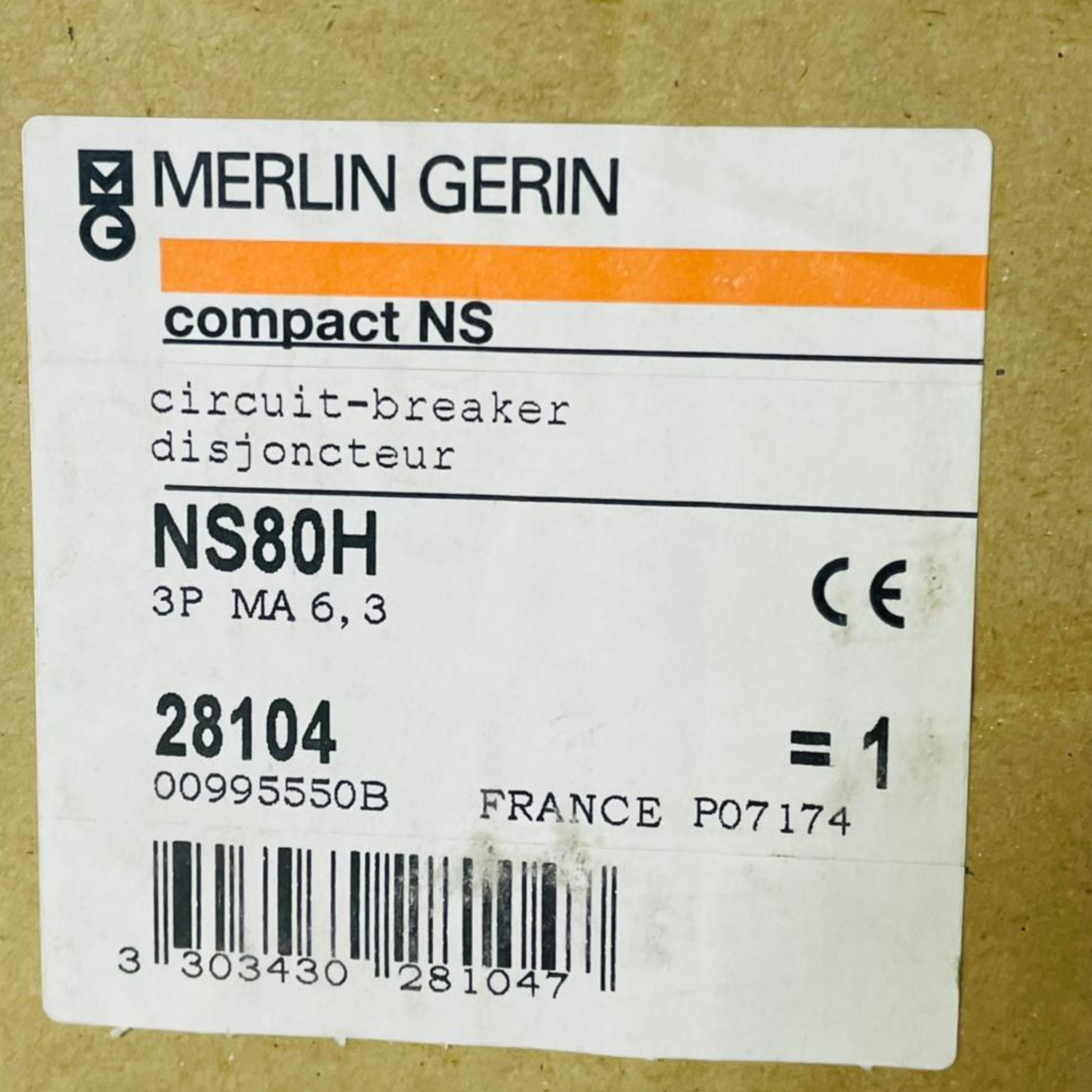 Merlin Gerin NS80H-MA Circuit Breaker 28104 6.3 MA – We Sell Stocks