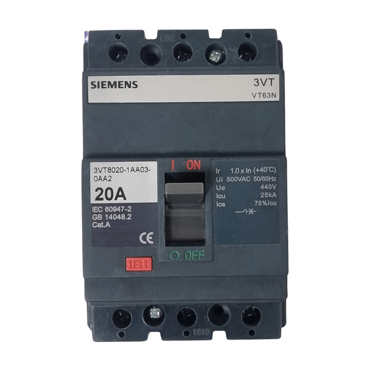 SIEMENS 3VT8020-1AA03-0AA2 Circuit Breaker 20A