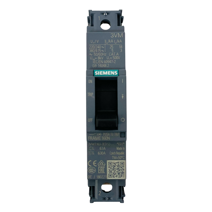 SIEMENS 3VM1163-3ED12-0AA0 Circuit Breaker 63A