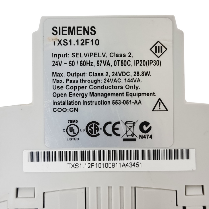 SIEMENS TXS1.12F10 Power Supply (Used)