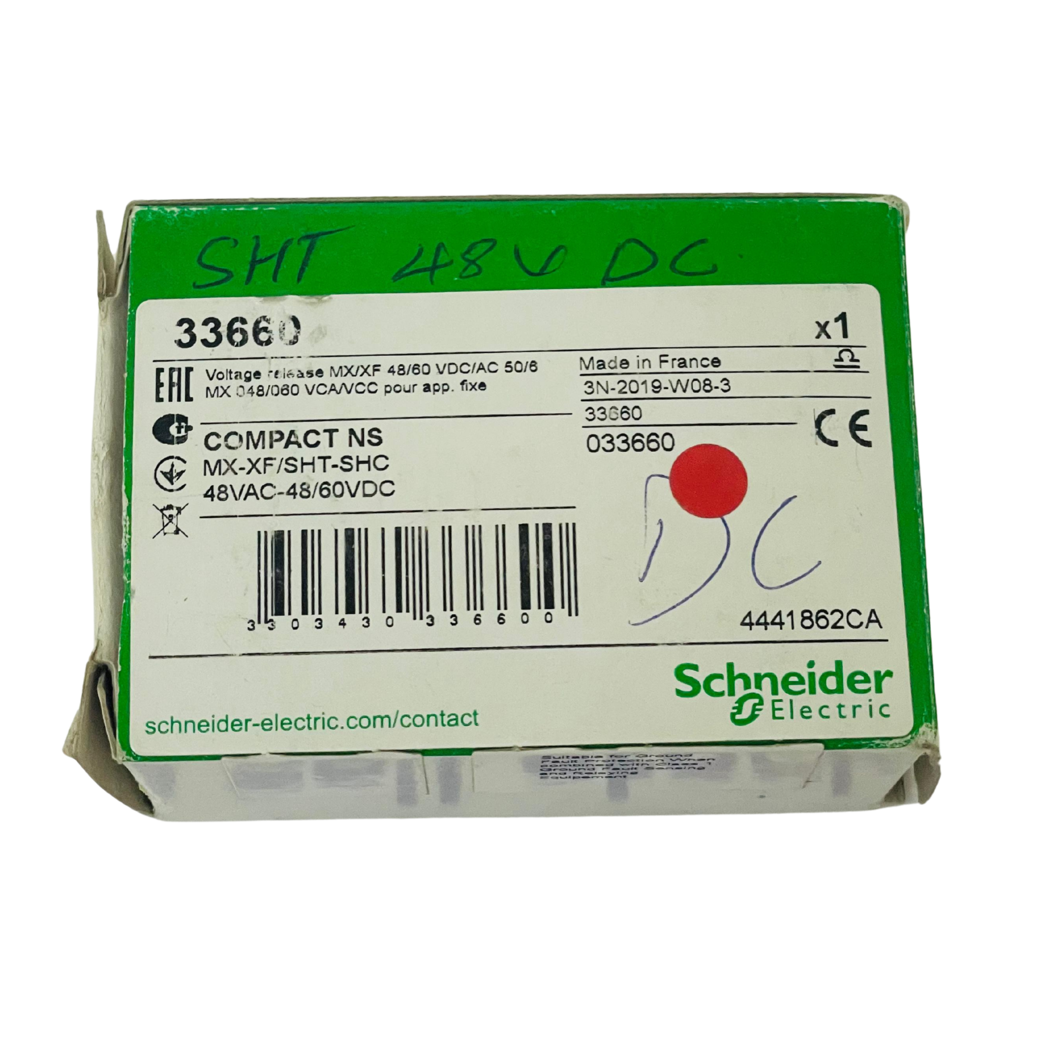 SCHNEIDER ELECTRIC 33660 Shunt Voltage Release 48VDC – We Sell Stocks