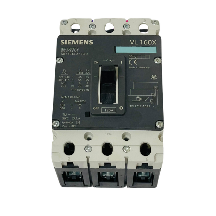 SIEMENS 3VL1712-1DA33-0AA0 Circuit Breaker 125A