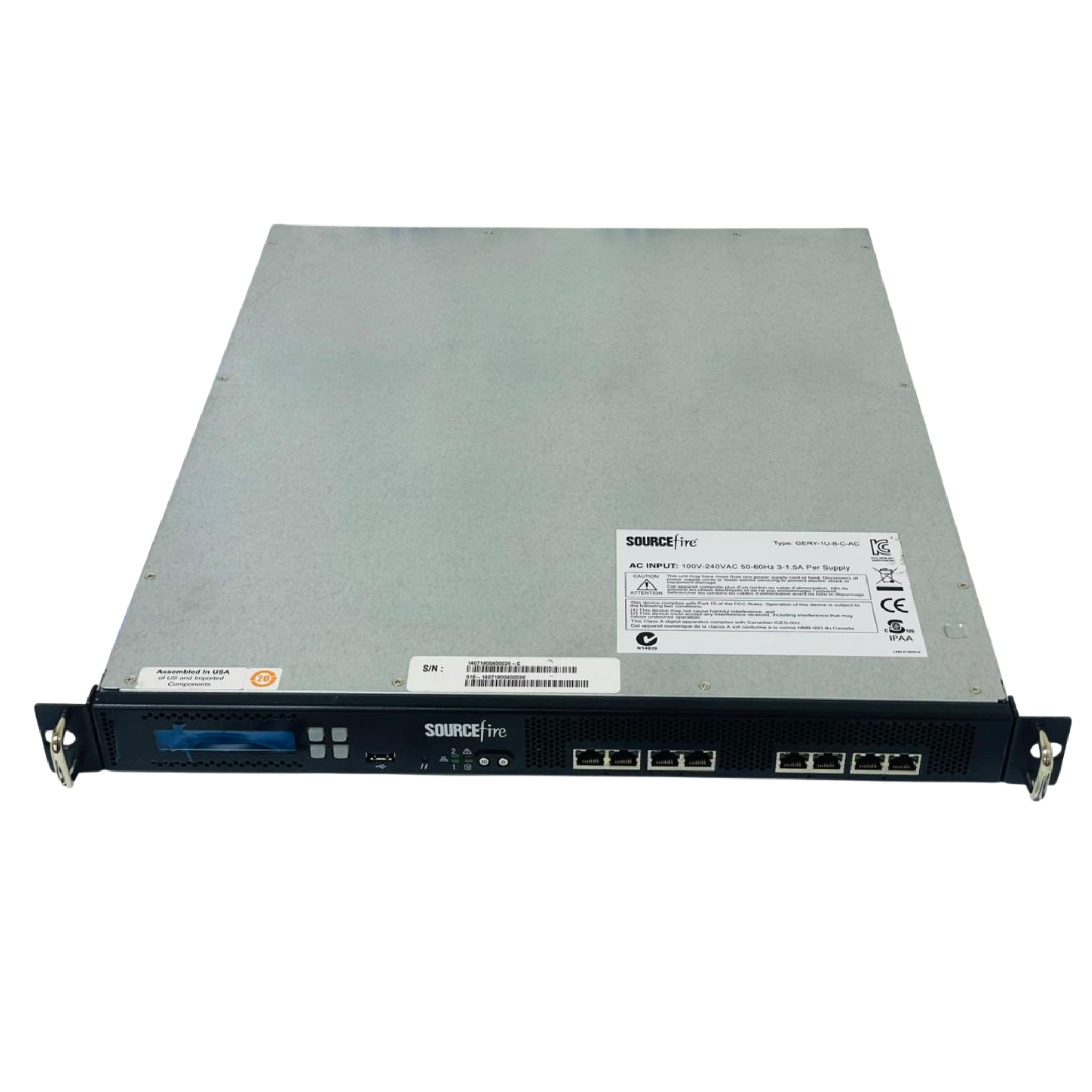 SOURCEFIRE GERY-1U-8-C-AC Security Appliance – We Sell Stocks