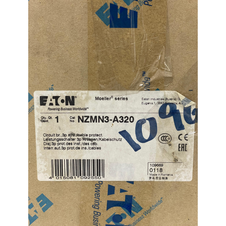 EATON NZMN3-A320 Circuit Breaker 3 Pole 320A