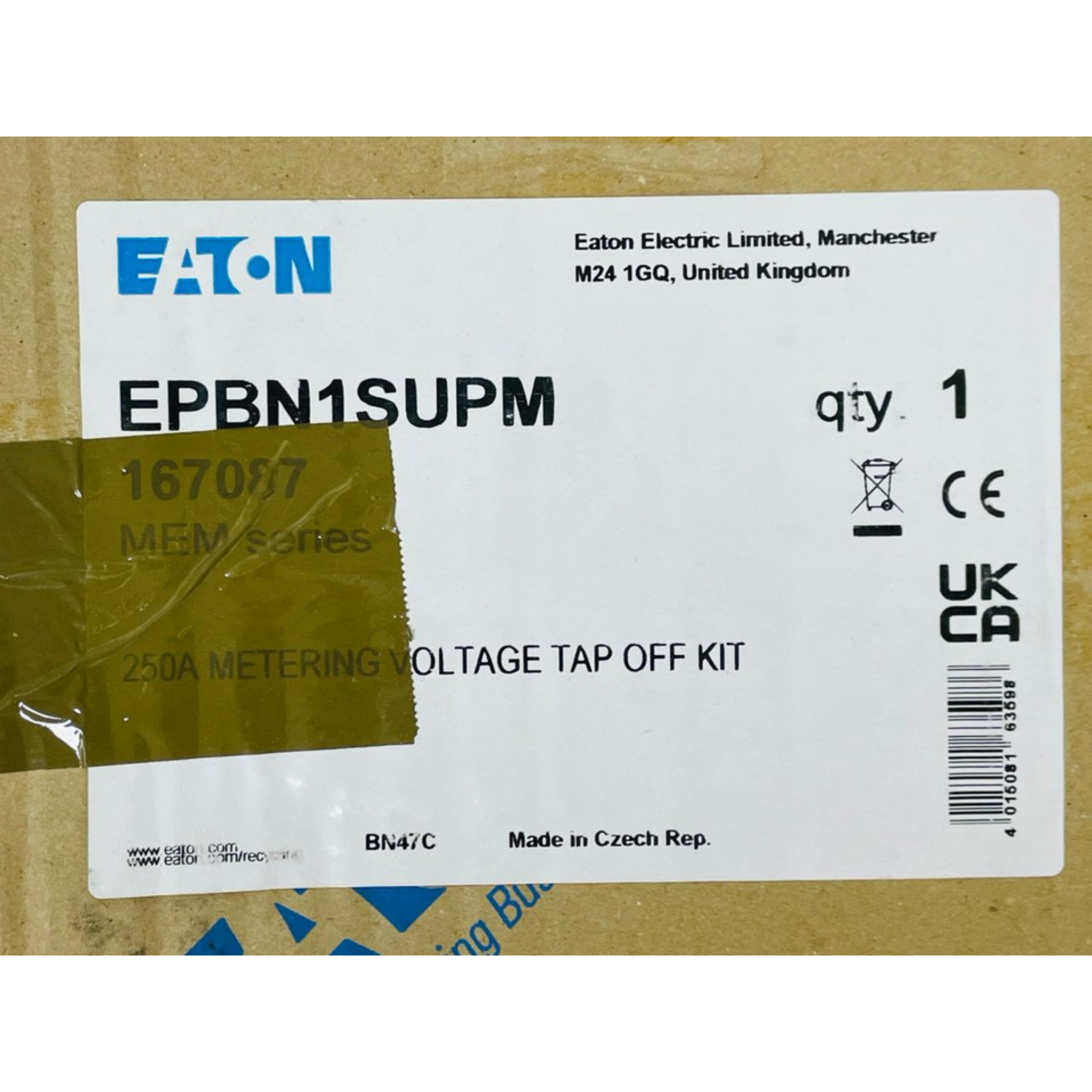 Eaton EPBN1SUPM MEM Metering Voltage Tap Off Kit 250A C10-SLS/32/3N ...